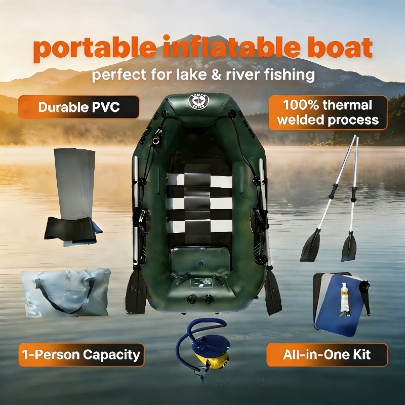 Fishing Boat Inflatable - Gommone da Pesca Monoposto Economico, Kayak